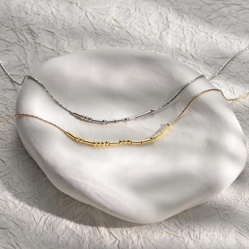 Morse Code Custom Name Necklace Vera Lux
