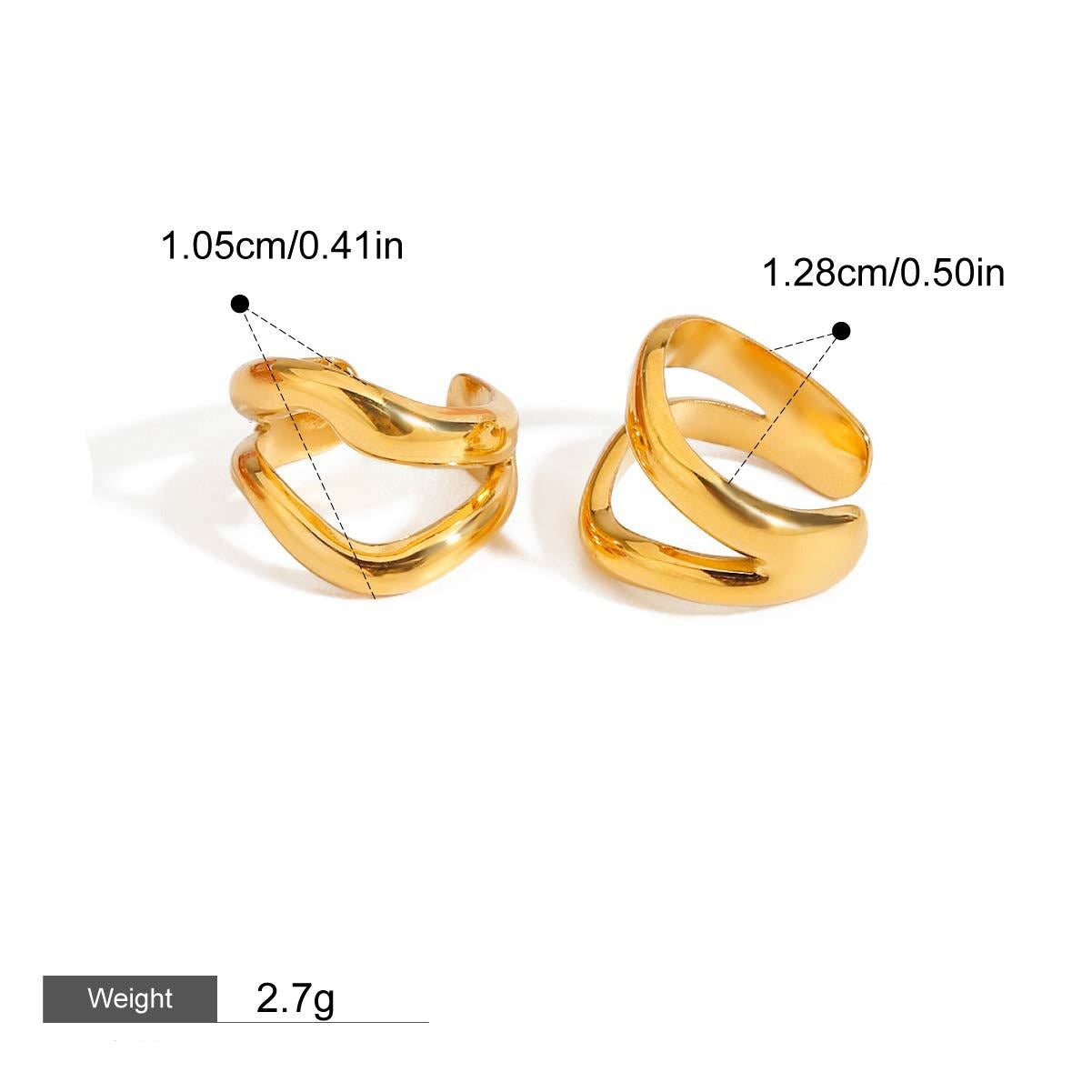 18K gold irregular shape with hollow design simple and elegant earrings Vera Lux