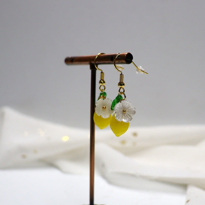 Chinese Advanced Color Creative Plant Pendant Earrings Vera Lux