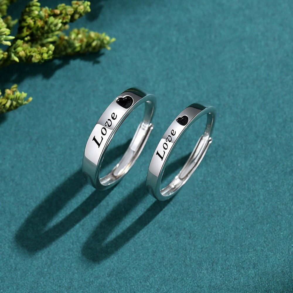 S925 sterling silver LOVE couple ring Vera Lux