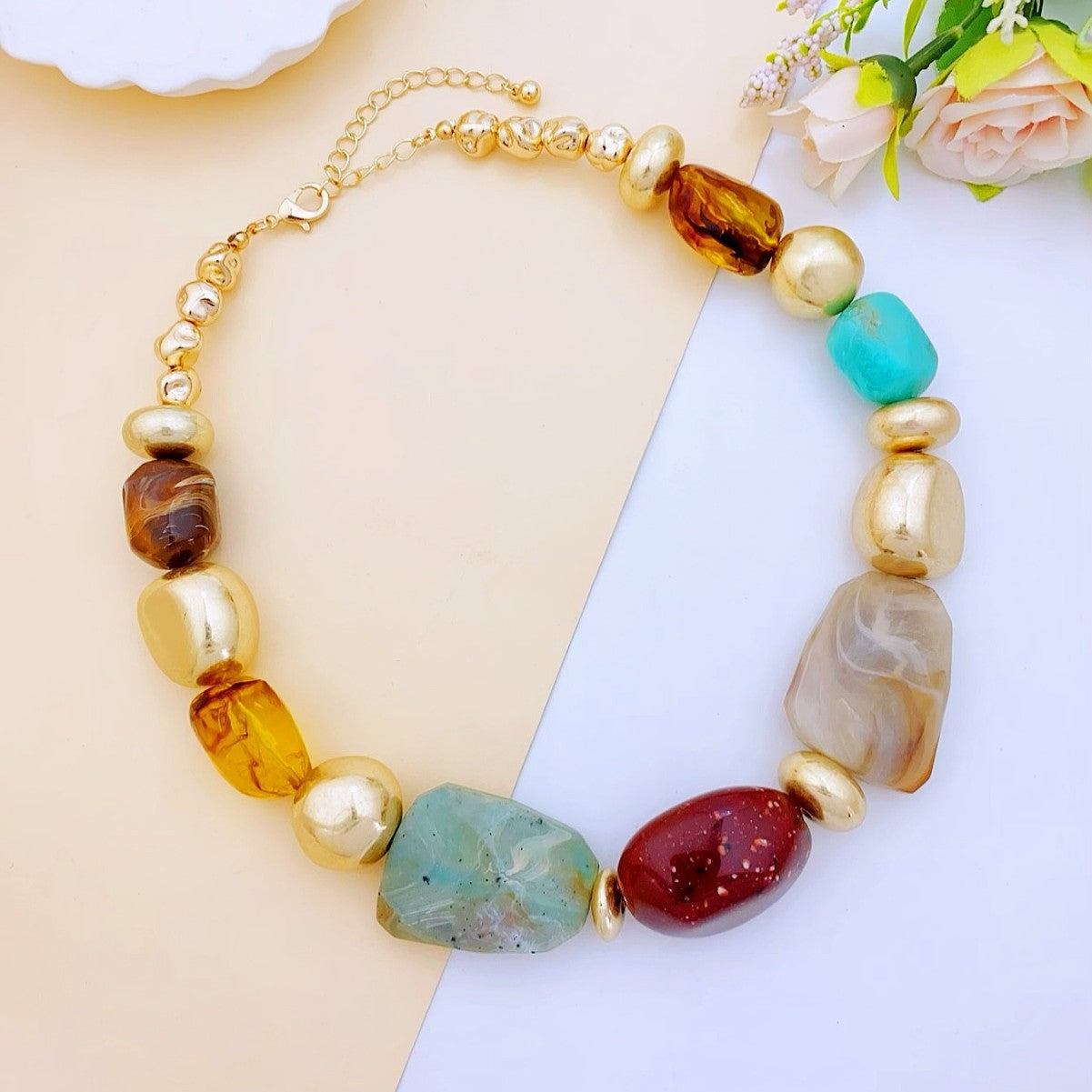 Irregular Acrylic Statement Necklace Collection Vera Lux