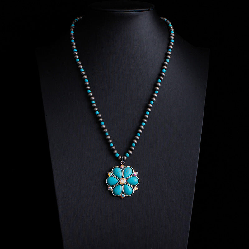 Fashionable Retro Ethnic Style Turquoise Necklace Vera Lux