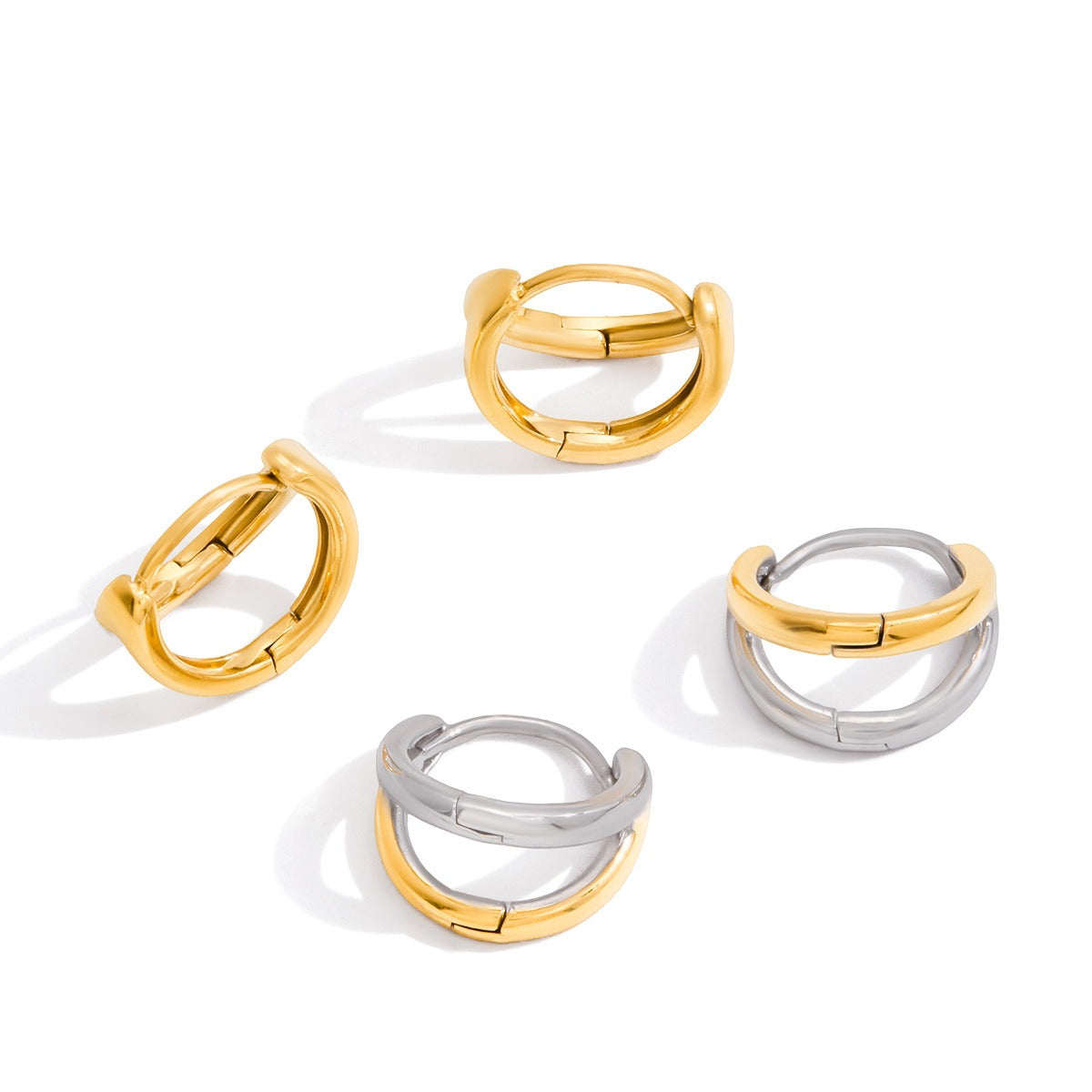 18K gold lightweight luxury and high-end hoop earrings/ear clips Vera Lux