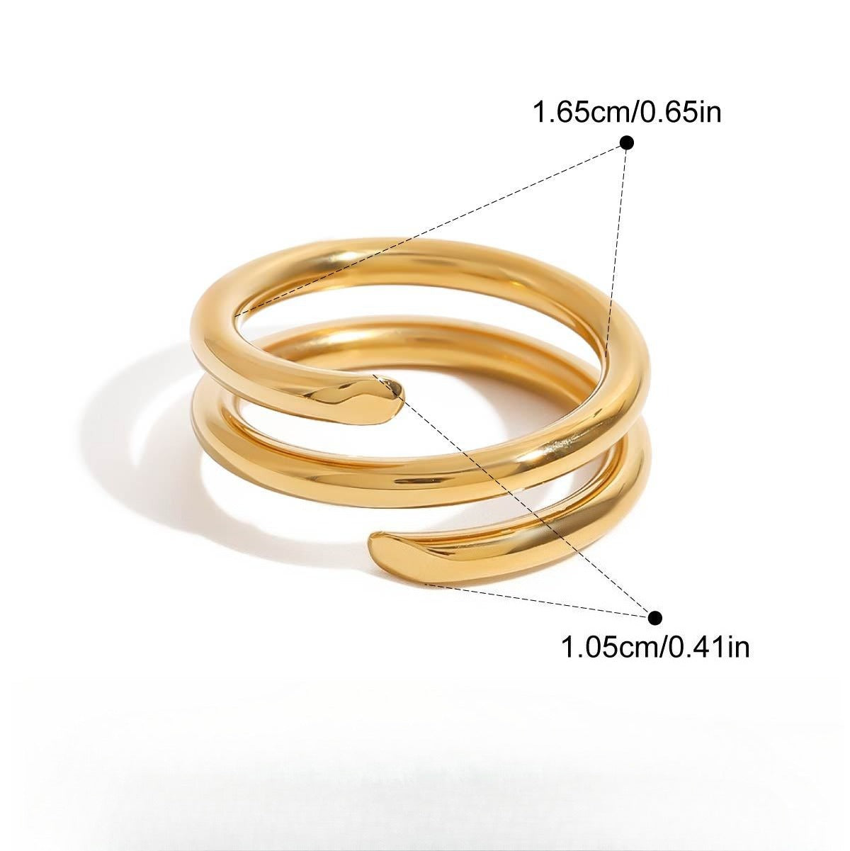 18K gold and titanium steel stacking ring Vera Lux
