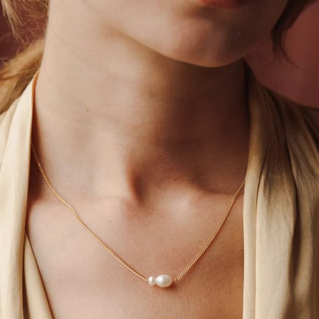 Titanium Steel Non Fading Necklace, Freshwater Pearl, Light Luxury, High-end Feel Vera Lux