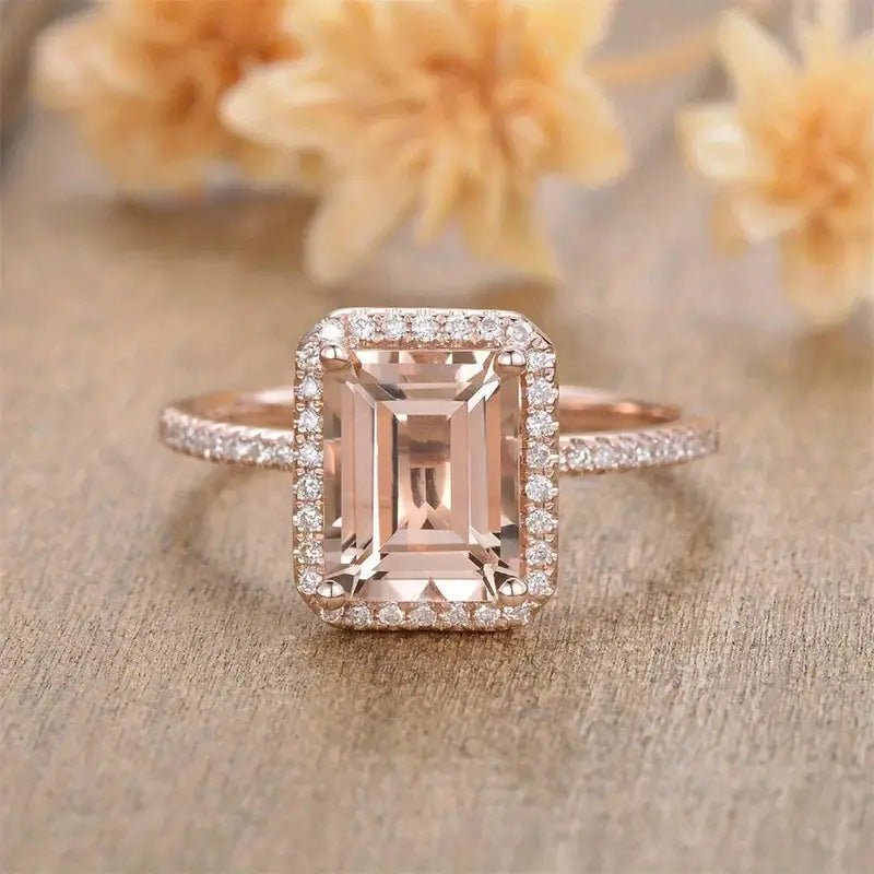 Rose Gold-Plated Womens Engagement Ring Vera Lux