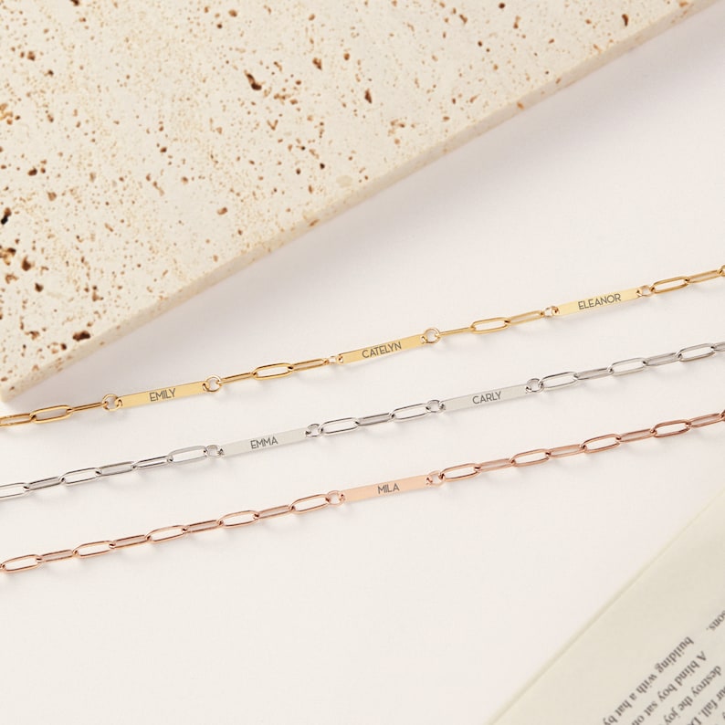 Personalized Paper Clip Chain Name Necklace Vera Lux