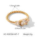High-end Zircon Titanium Steel Ring Vera Lux