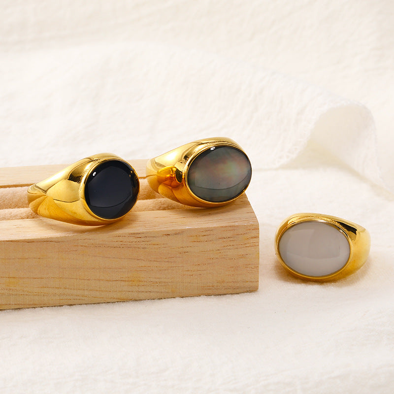 Modern Luxe Oval Gemstone-Encrusted Ring For Women Vera Lux