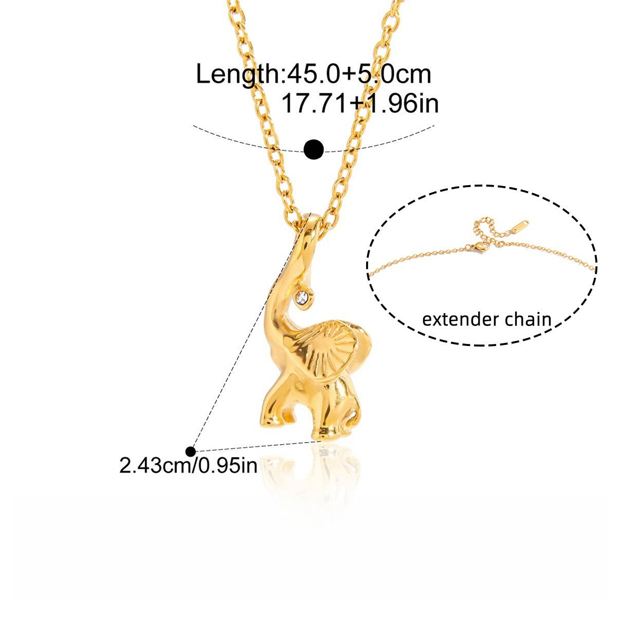 18k gold-plated titanium steel necklace with rhinestones Vera Lux