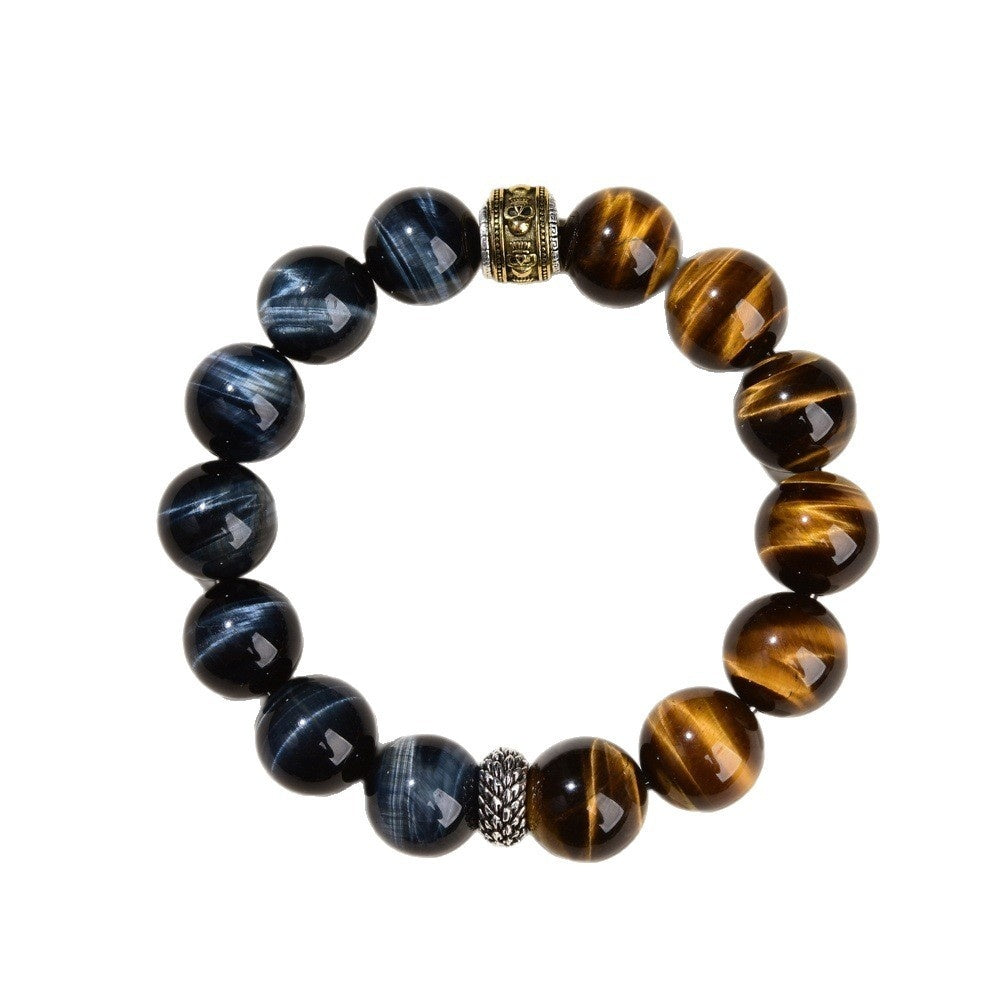 Natural Tigers Eye And Obsidian Collectors Bracelet Vera Lux