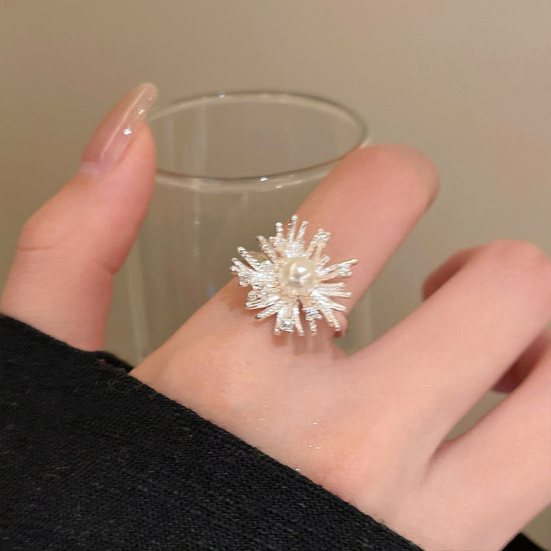 Pearl Firework New Niche Open-End Ring For Women Vera Lux