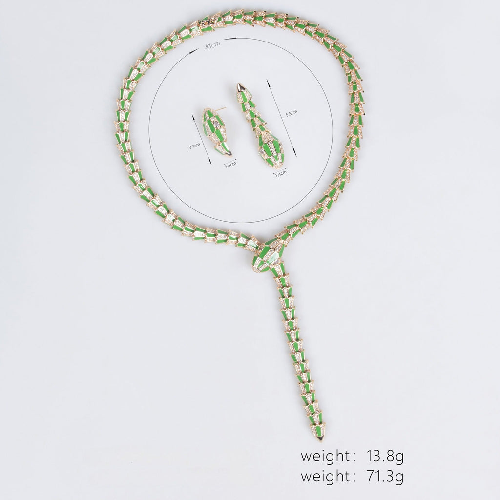 S925 Silver Snake-Shaped Enamel Necklace Vera Lux