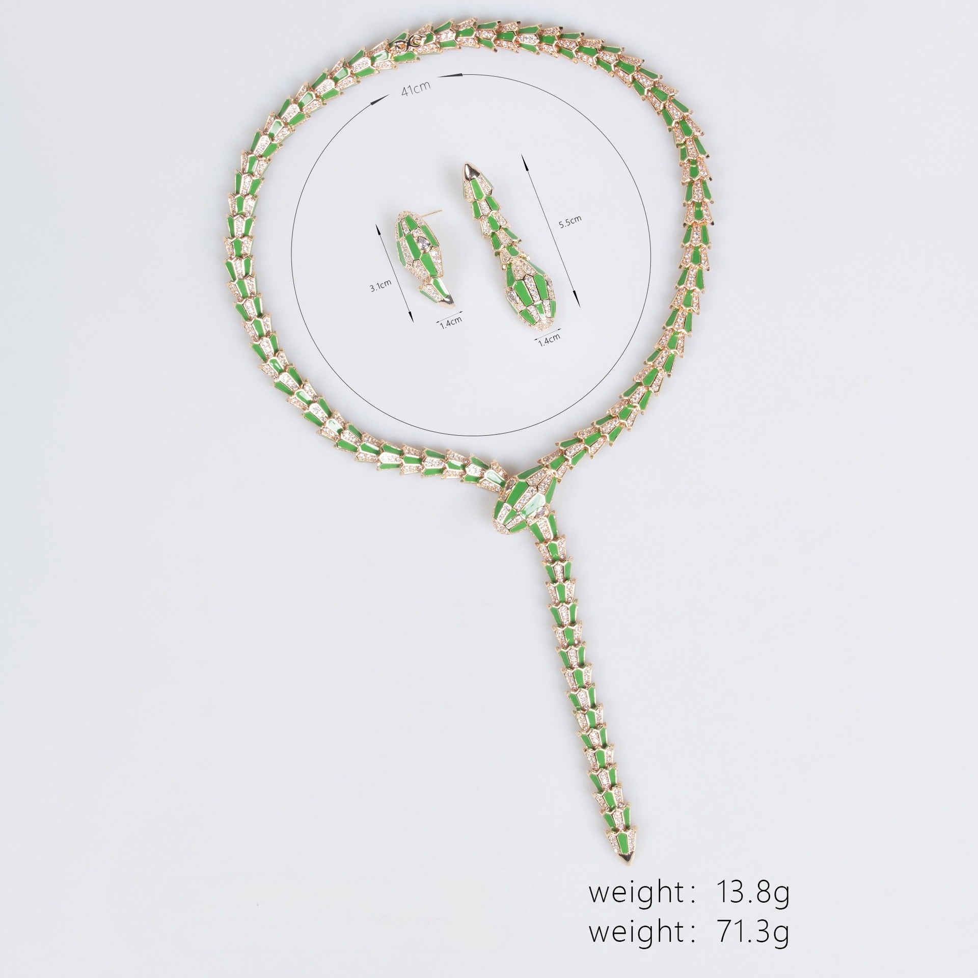 S925 Silver Snake-Shaped Enamel Necklace Vera Lux