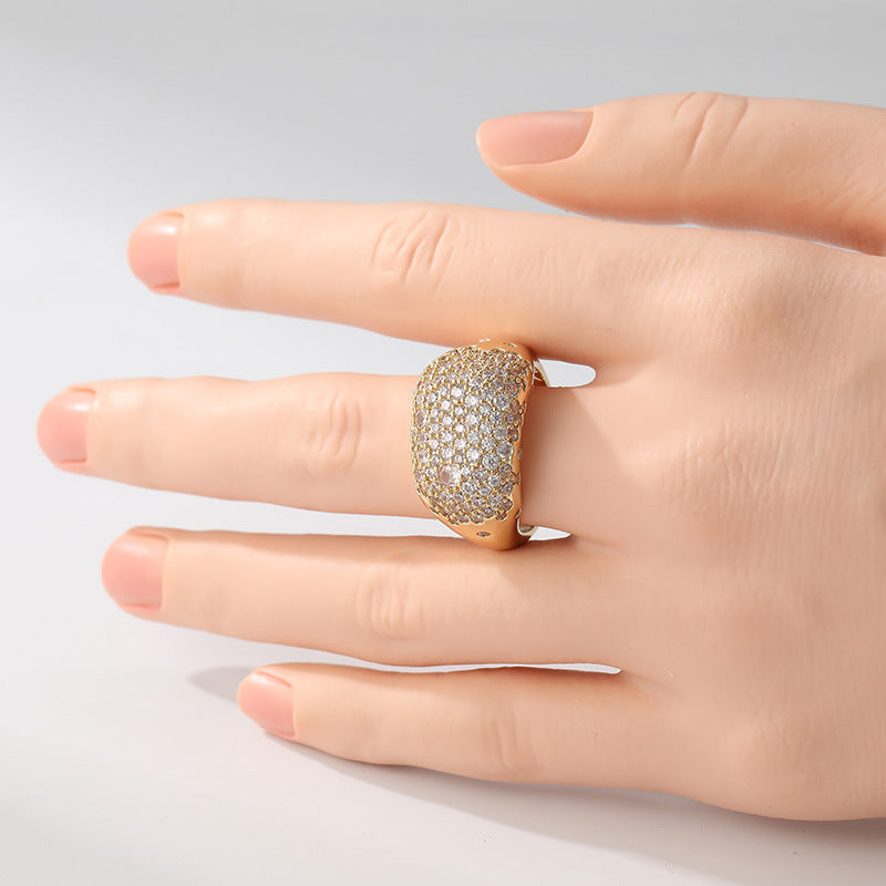 Synthetic Rainbow Zircon Ring Wedding Party Vera Lux