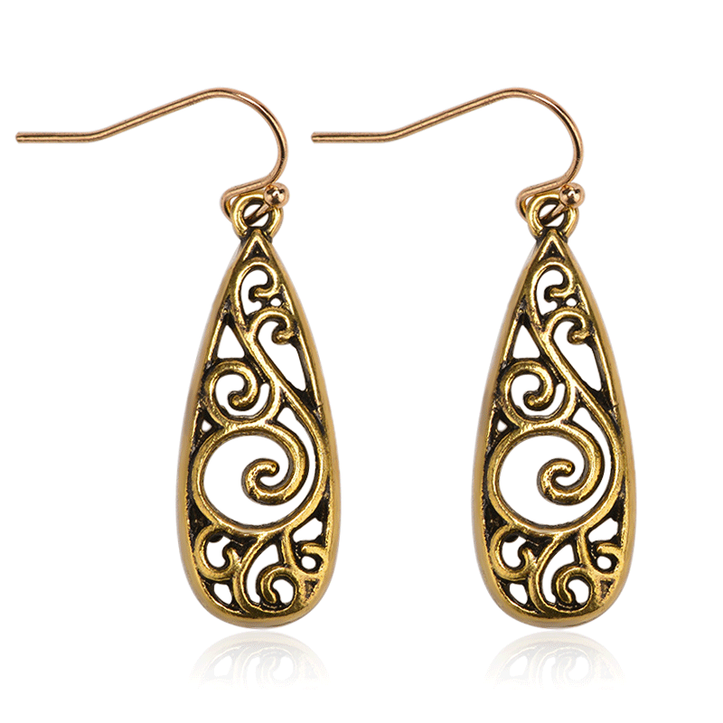 Retro Metal Carved Court-Style Earrings For Women Vera Lux