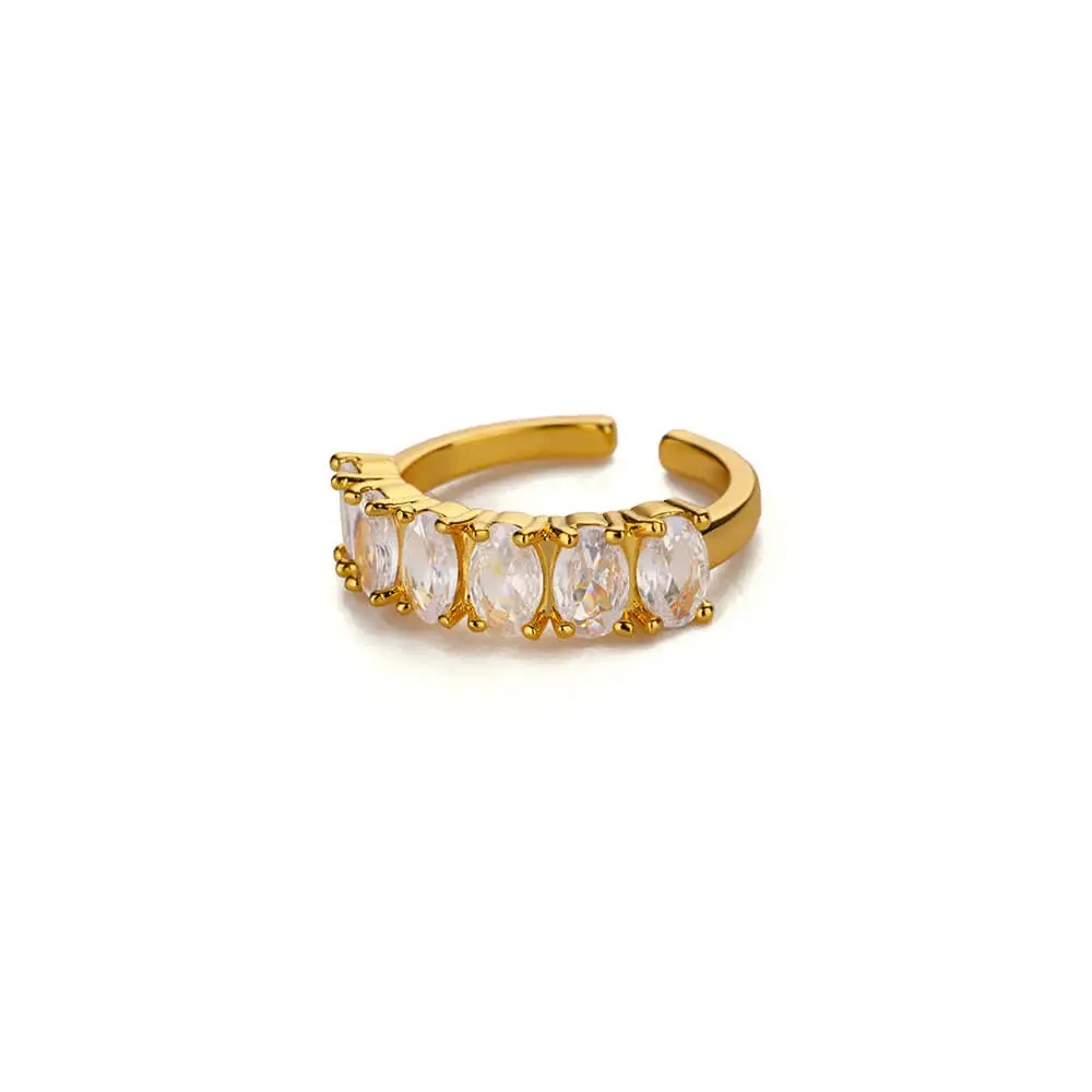 18k Gold-plated Ring, Niche And Unique, With Diamond Setting Vera Lux