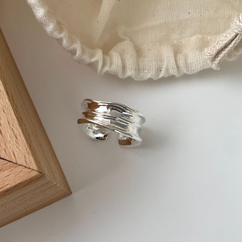 Luxury Hollow Out Irregular Flower Ring For Women, Sweet Cool Ins Style, Niche Minimalist Elegant Band Vera Lux