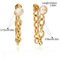 18K gold lightweight luxury earrings with zircon and tassel design. Vera Lux