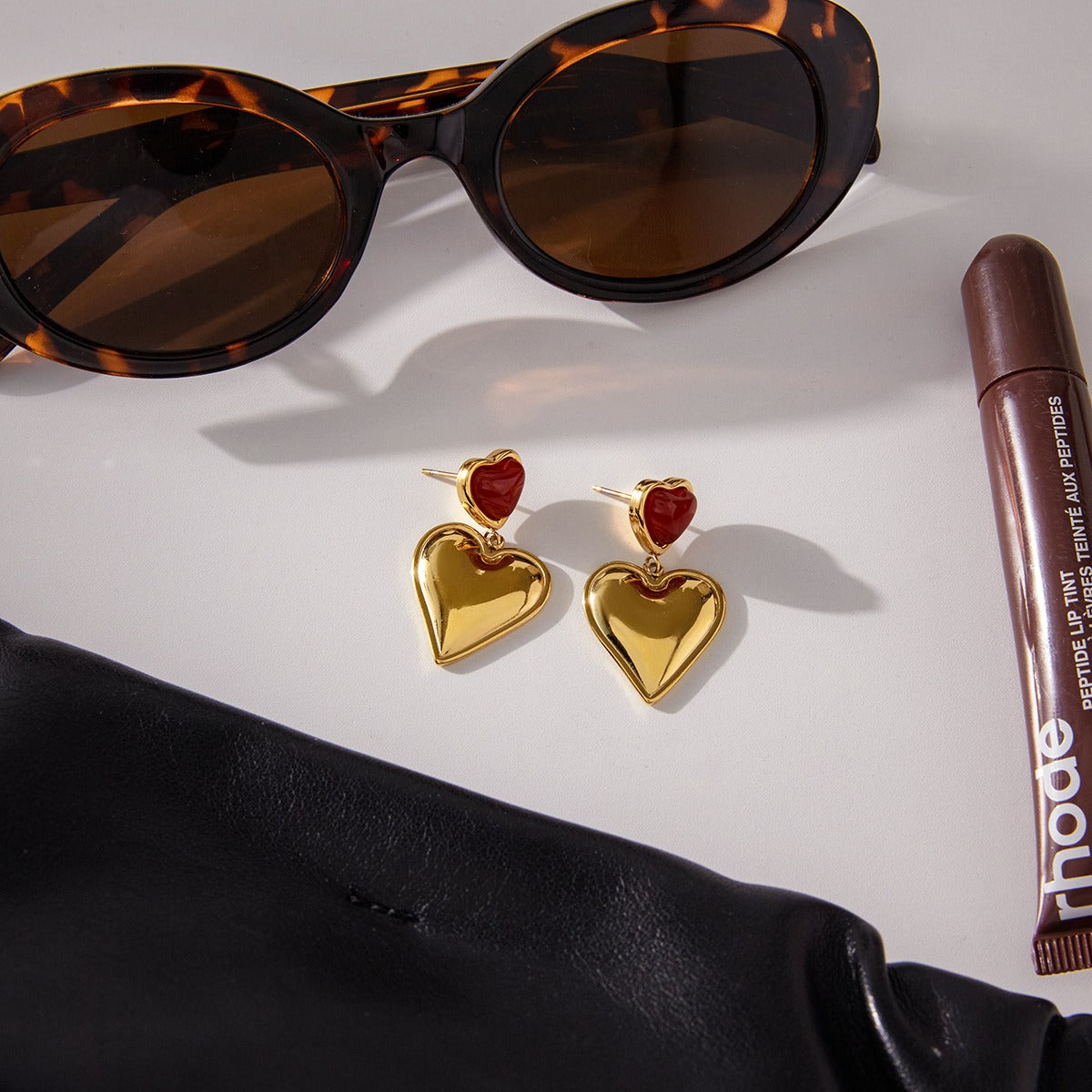 18K gold heart-shaped luxury earrings Vera Lux