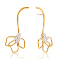 18K gold lightweight luxury high-end flower and pearl stud earrings Vera Lux