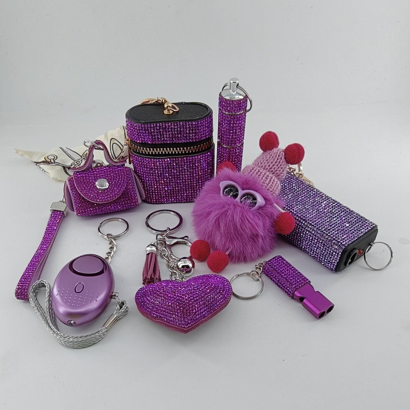 8-piece Heart-shaped Keychain Charm Set In Red Packaging Vera Lux