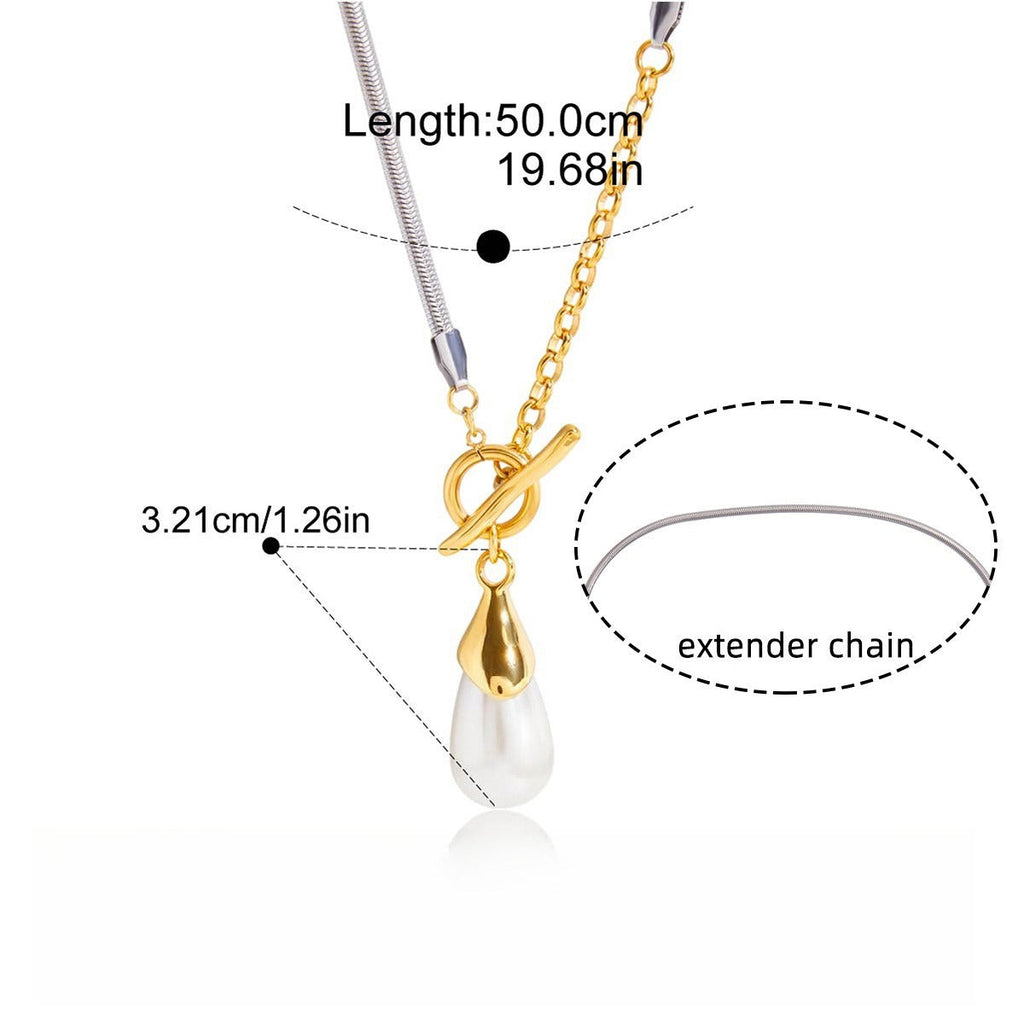 Pearl sweater chain, a luxurious and high-end titanium steel necklace. Vera Lux