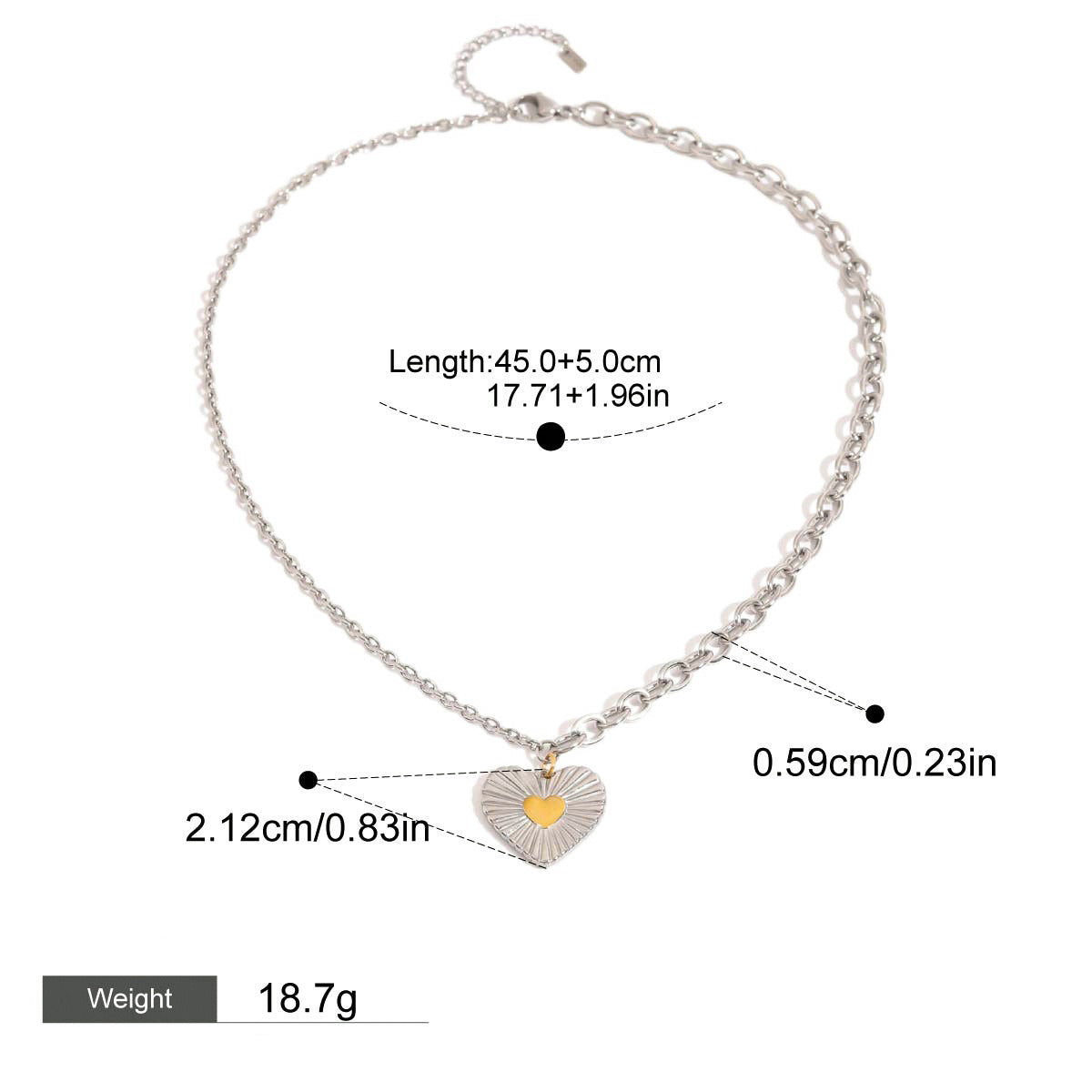 Heart with texture design exquisite fashion necklace Vera Lux