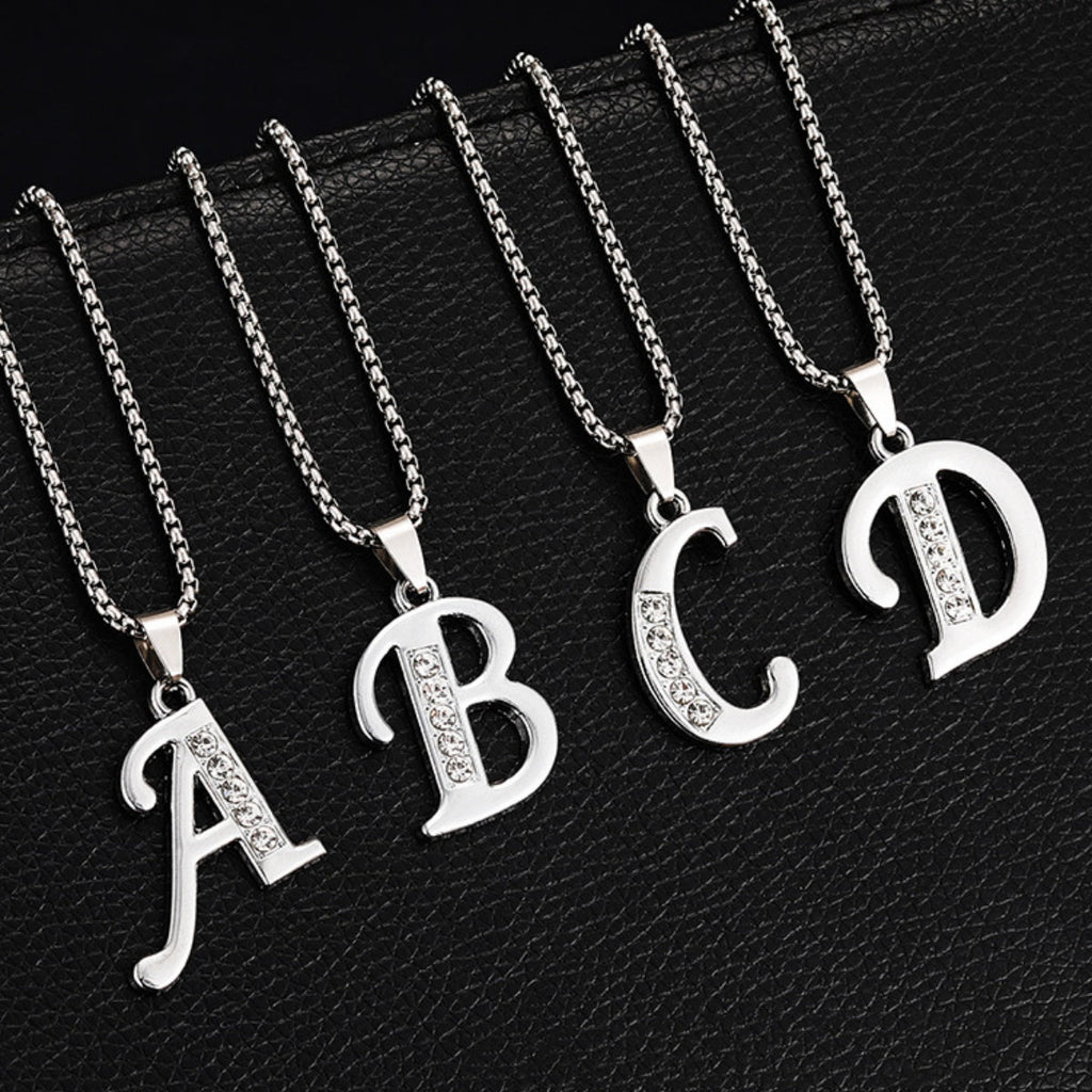 26 Diamond-Encrusted English Alphabet Necklaces Vera Lux