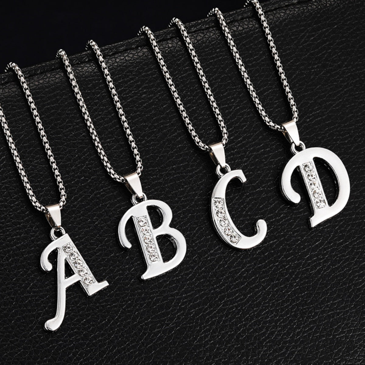 26 Diamond-Encrusted English Alphabet Necklaces Vera Lux