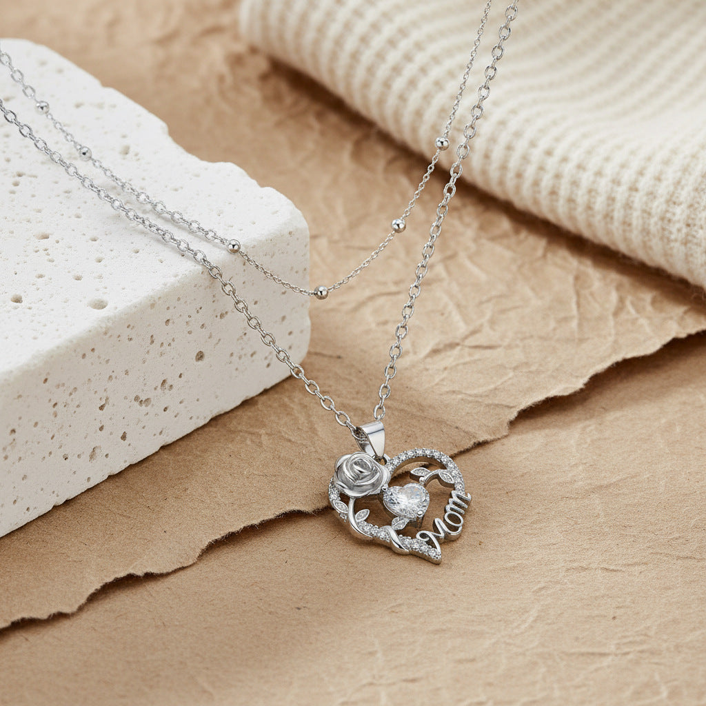 Elegant Heart-Shaped Double-Layer Necklace For Women Vera Lux