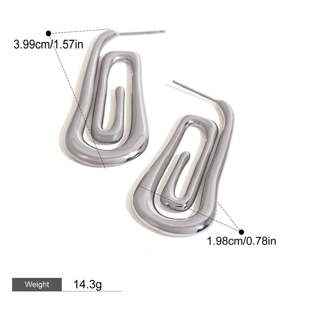 Threaded and hollow design, simple and elegant earrings Vera Lux