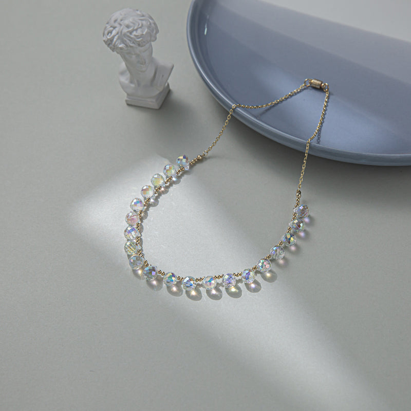 Minimalist Crystal Choker Real Gold Plated Luxurious And Elegant Magnetic Clasp Necklace Vera Lux