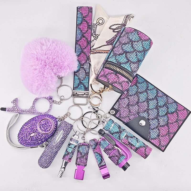 Multifunctional Portable Womens 12-Piece Keychain Set Vera Lux
