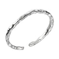 S925 Sterling Silver Minimalist Hammered Thin Ring For Women, Textured Open Plain Band, Personalized Korean INS Style Index Finger Ring Vera Lux
