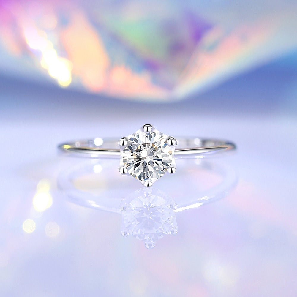 S925 Silver Premium Triangular Diamond Ring Vera Lux