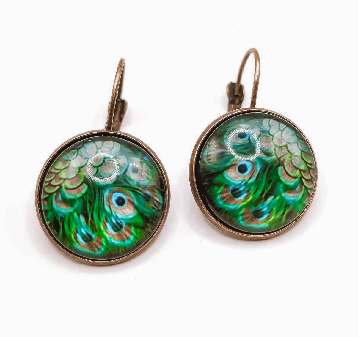 Beautiful Vintage Peacock Earrings Rooted Home Goods