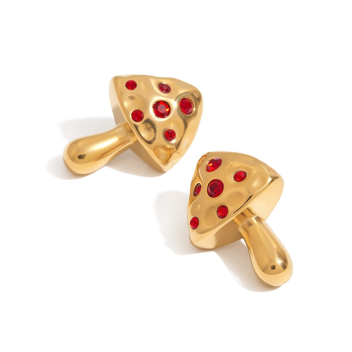 18K gold mushroom-shaped earrings inlaid with gemstones, exquisite and noble design Vera Lux