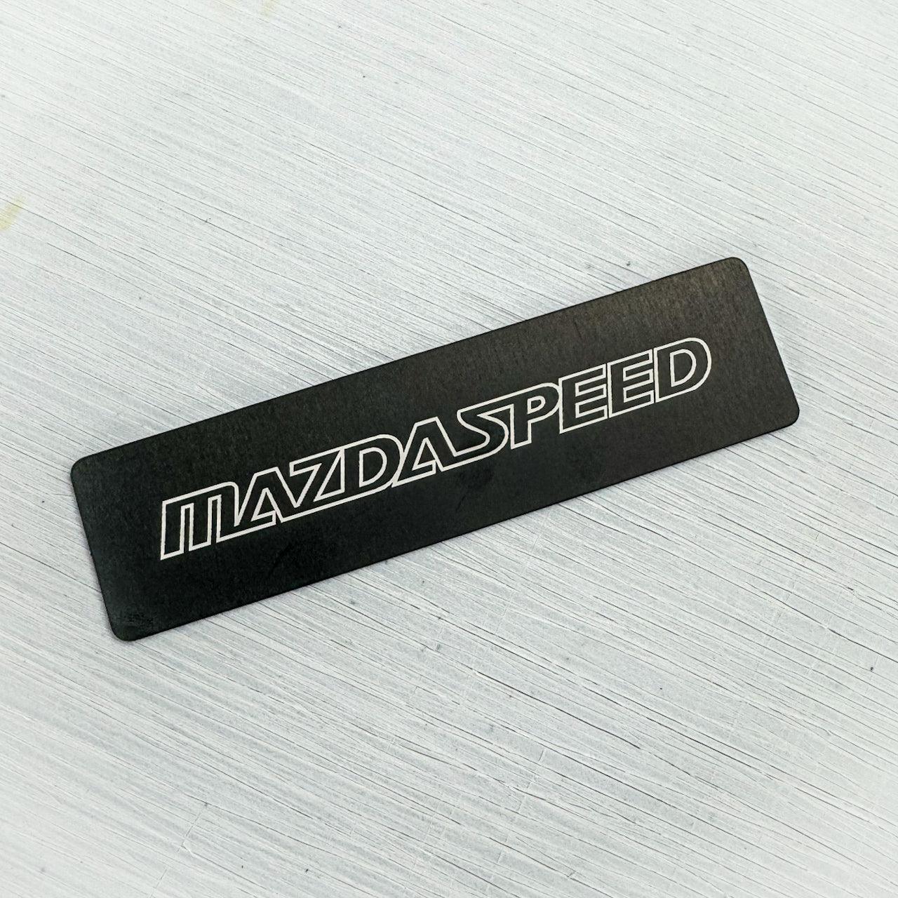 Mazdaspeed Weathertech Floor Mat Logo (Etched Metal) - Universal StickerFab