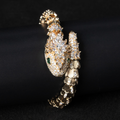 18K Gold Snake and Marcasite Bracelet Vera Lux