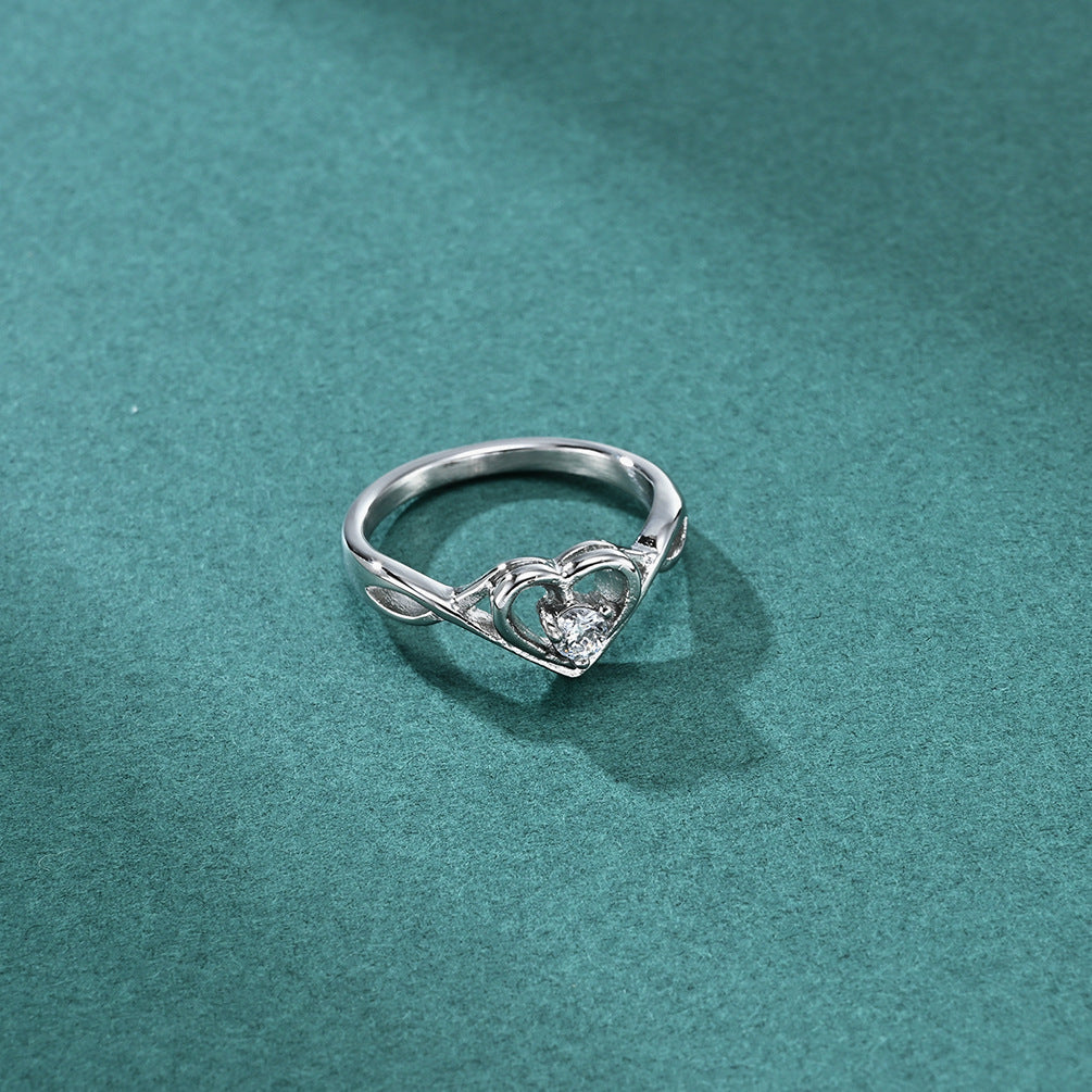 INS Fashion Women's Heart-shaped Clip-in Cast Ring Vera Lux
