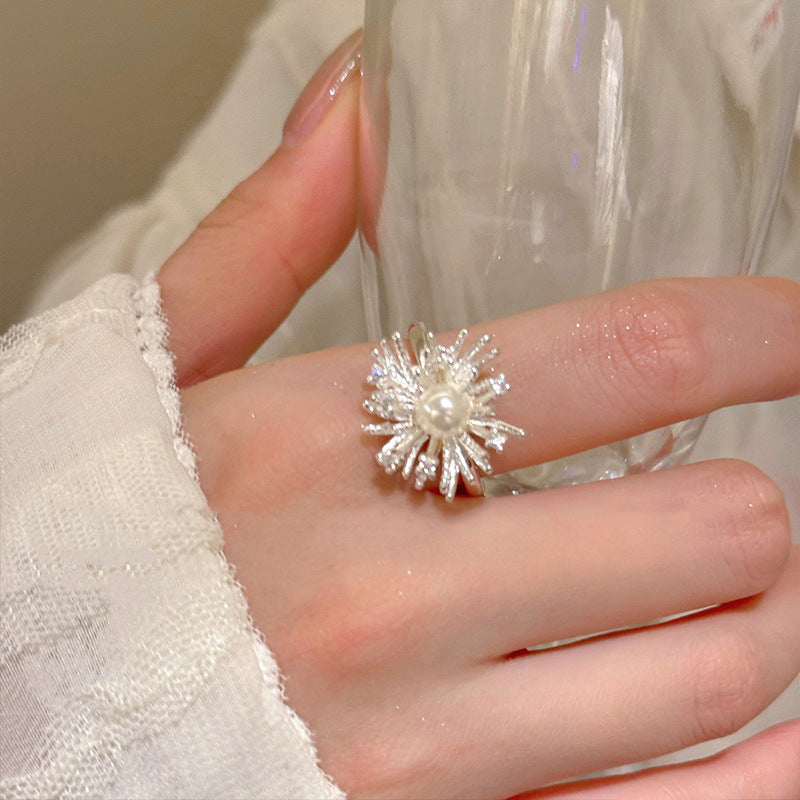 Pearl Firework New Niche Open-End Ring For Women Vera Lux