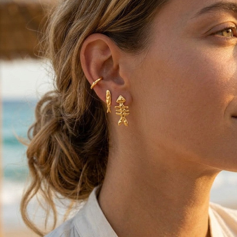 Stainless Steel Fish Stud Earrings Vera Lux