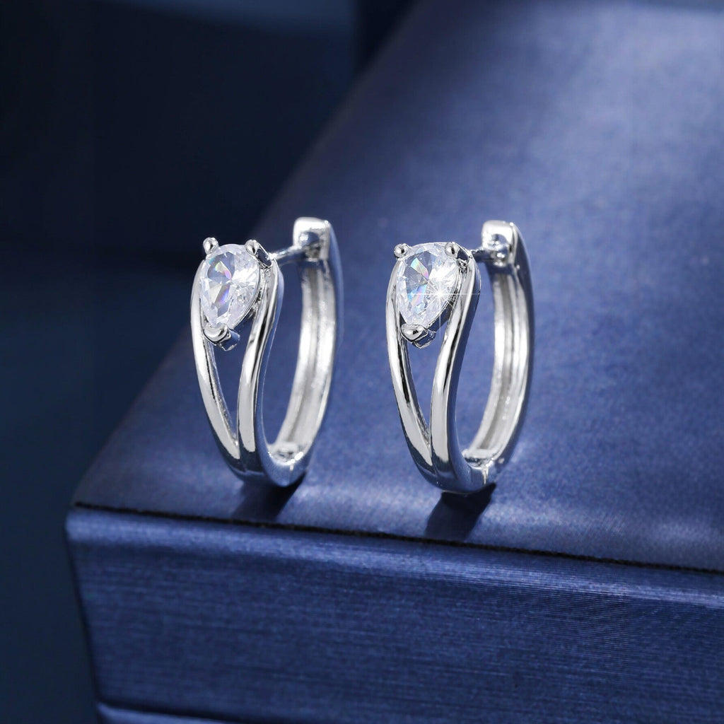 Simple And Stylish Water-drop Double-twist Ear Clips For Women Vera Lux