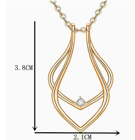 Simple Geometric-shaped Necklace Ring Holder Pendant Necklace Vera Lux
