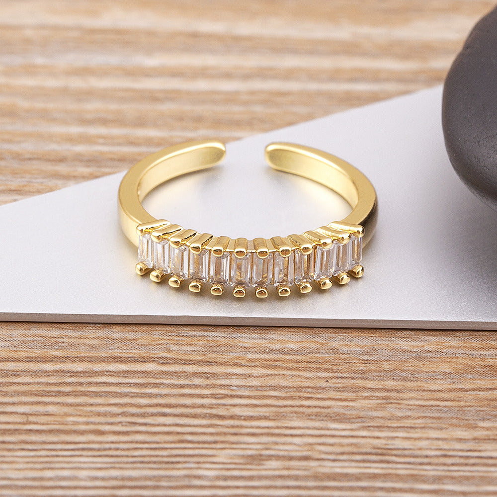 Zircon Geometric Open Ring For Women Vera Lux