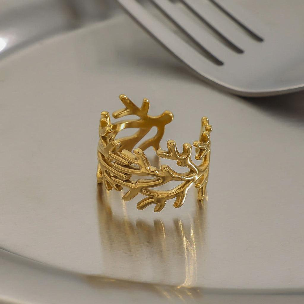 18k gold titanium steel ring Vera Lux