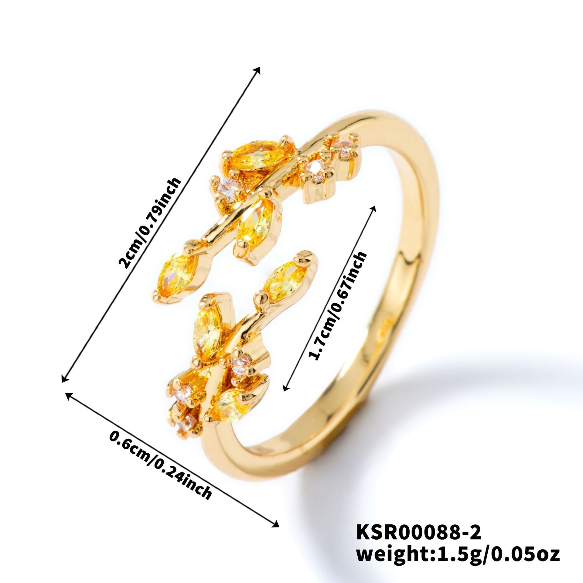 Womens Personality Leaf Ring Vera Lux