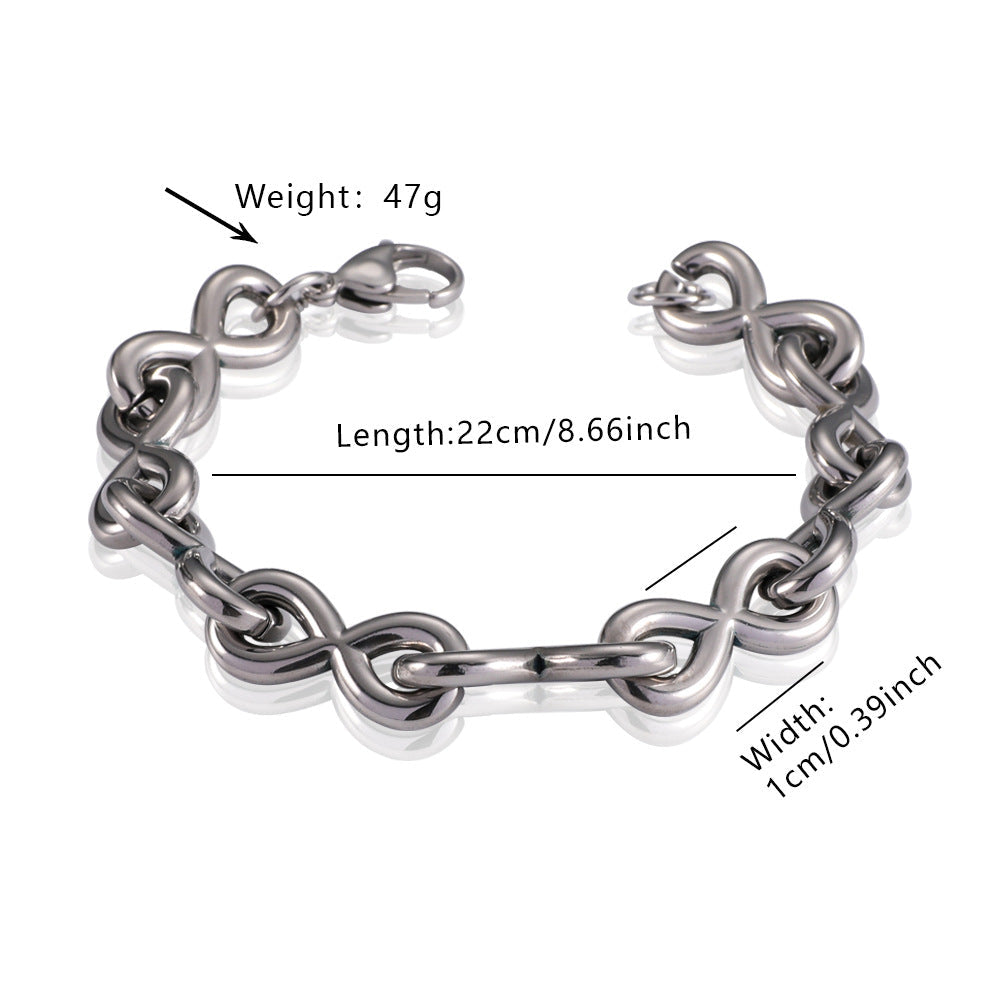 Hot Sale Men Cuban Link Bracelet, Bold Hip Hop Punk Titanium Steel Hand Jewelry Vera Lux