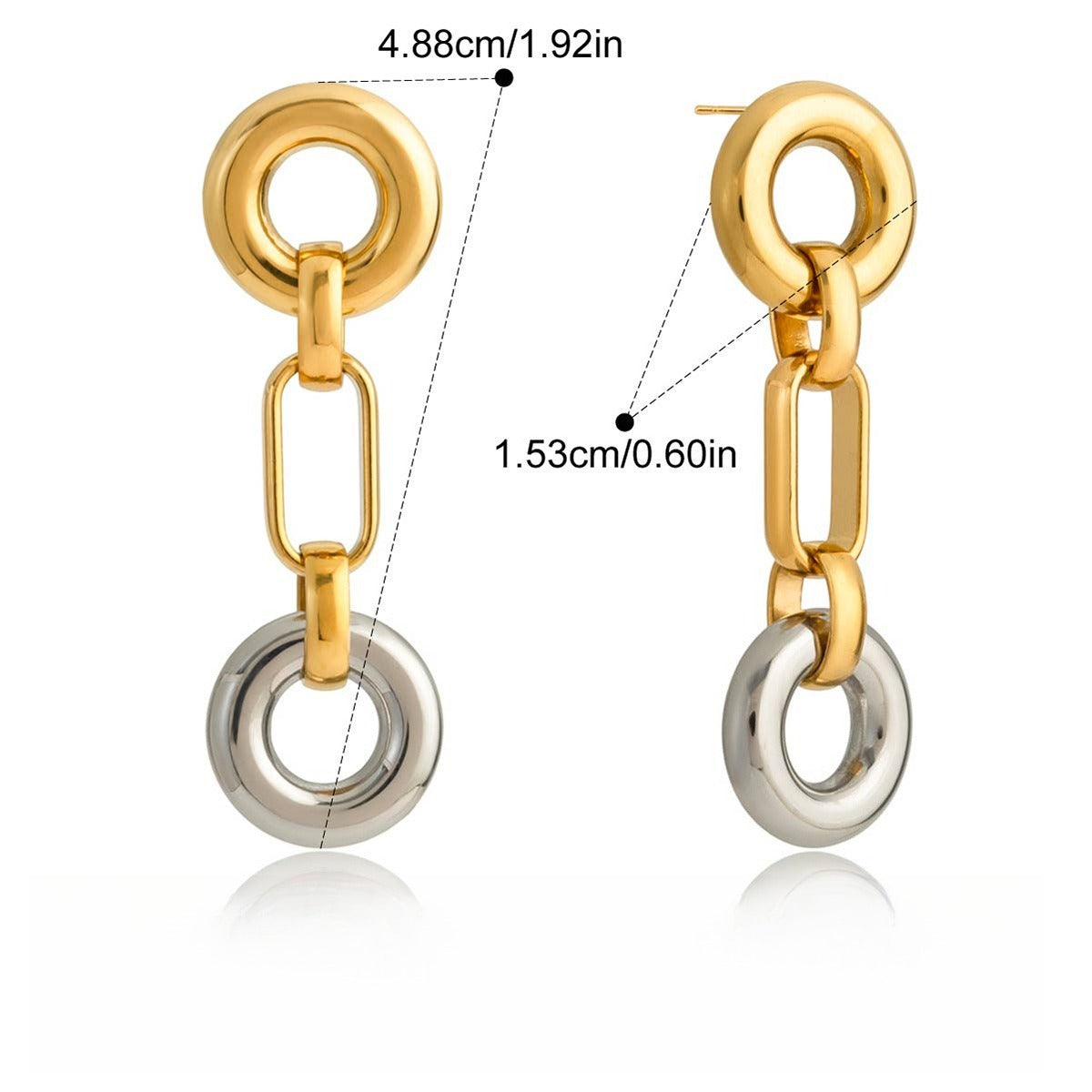 18K gold hoop earrings, a luxurious and sophisticated pair of stud earrings. Vera Lux